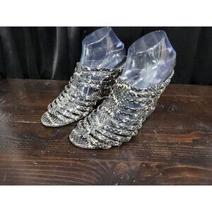 EUC Calvin Klein Phillipa Snake Print Wedge Sandals/Sz. 10M